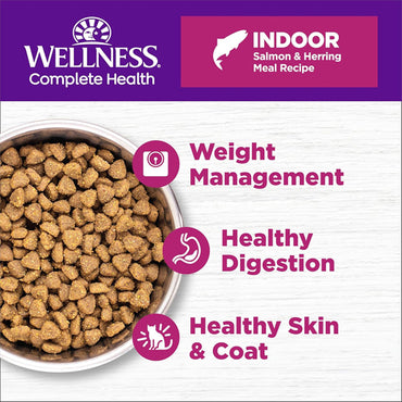 Wellness Complete Health Adult Dry Indoor Cat Food Salmon and Herring 11.5lbs Wellness