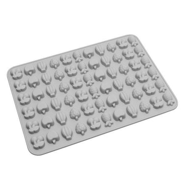 The Deal Society Silicone Gummy Mold 3 Pack features white, non-stick trays with grid-arranged fruit and flower-shaped cavities—ideal for making chocolates or cute, fruit-shaped gummies.