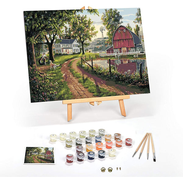 Ledg Paint by Numbers Kit for Adults - The Road Home 12 x 16 Framed  Painting