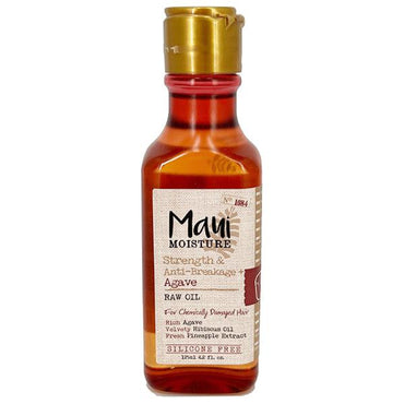 Maui Moisture Strength & Anti-Breakage + Agave Raw Oil, 4.2 oz (3 or 6 Pack), is a vegan, silicone-free formula for chemically damaged hair that boosts curls moisture and vitality.