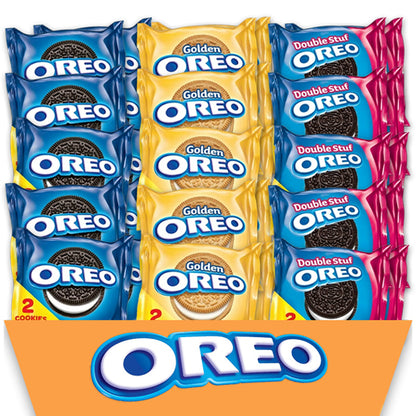 Oreo Cookie Variety Pack 120 Count Original Oreo, Golden Oreo & Double Stuf Snack Packs Nabisco Bulk Cookie Assortment