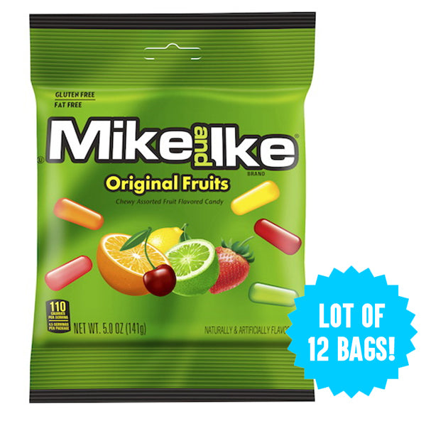 12 Pack - Mike & Ike Original Fruits Chewy Fruit Flavored Candies 5oz