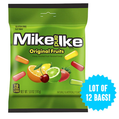 12 Pack - Mike & Ike Original Fruits Chewy Fruit Flavored Candies 5oz