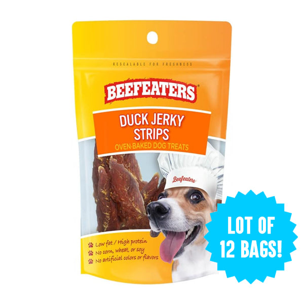 12 Pack - Beefeaters Duck Jerky Strips Dog Treat 1.58oz