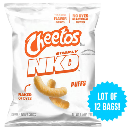 12 Pack - Cheetos Simply NKD Puffs Cheese Flavored Snacks Bag 2.5oz