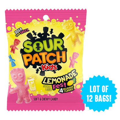 12 Pack - Sour Patch Kids Lemonade Fest Soft & Chewy Candy 3.61oz