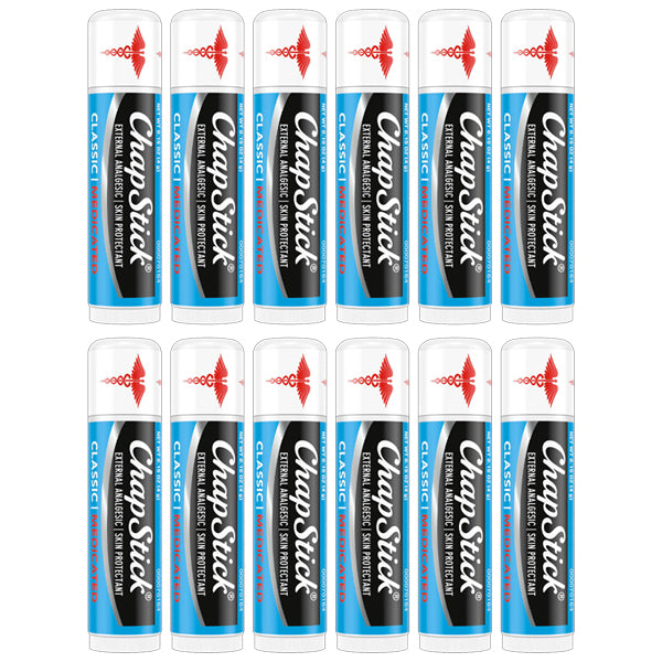 12 Pack - ChapStick Classic Medicated Lip Balm Tube 0.15oz