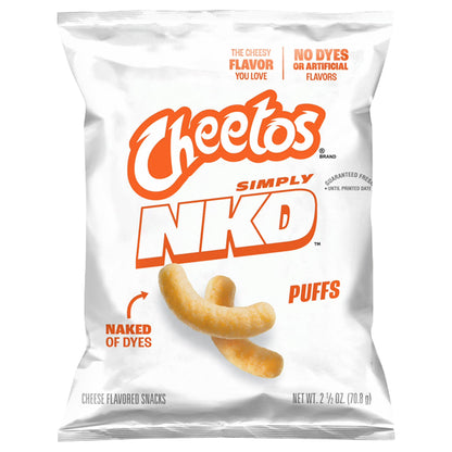 12 Pack - Cheetos Simply NKD Puffs Cheese Flavored Snacks Bag 2.5oz