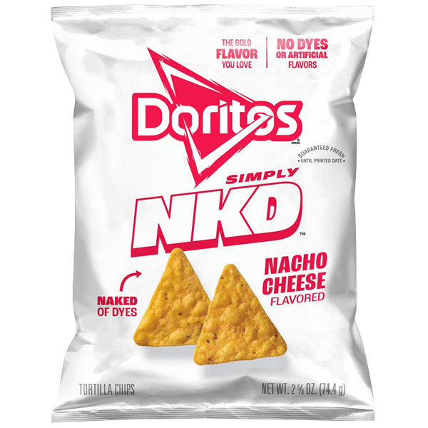 12 Pack - Doritos Simply NKD No Dyes Nacho Cheese Tortilla Chips 2.625oz