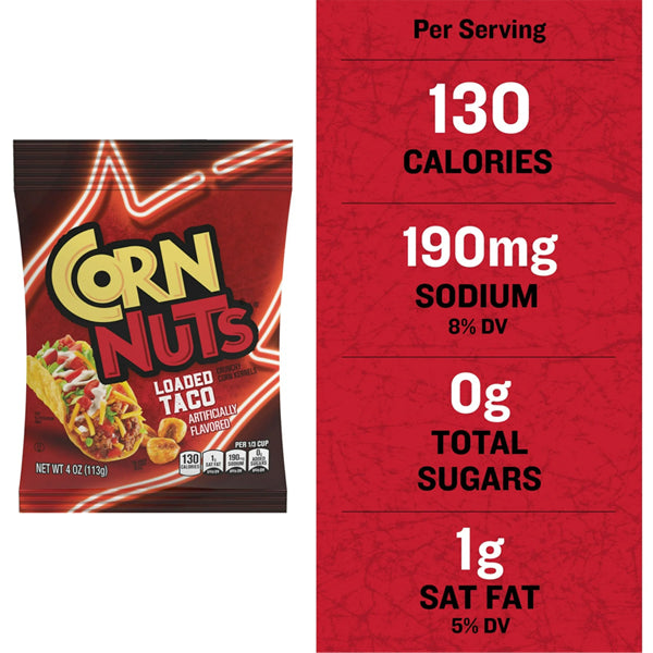 12 Pack - Corn Nuts Loaded Taco Flavored Crunchy Corn Kernels 4oz