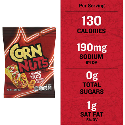 12 Pack - Corn Nuts Loaded Taco Flavored Crunchy Corn Kernels 4oz