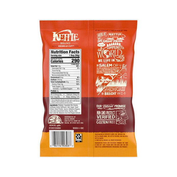 12 Pack - Kettle Foods Krinkle Cut Habanero Lime Potato Chips 2oz
