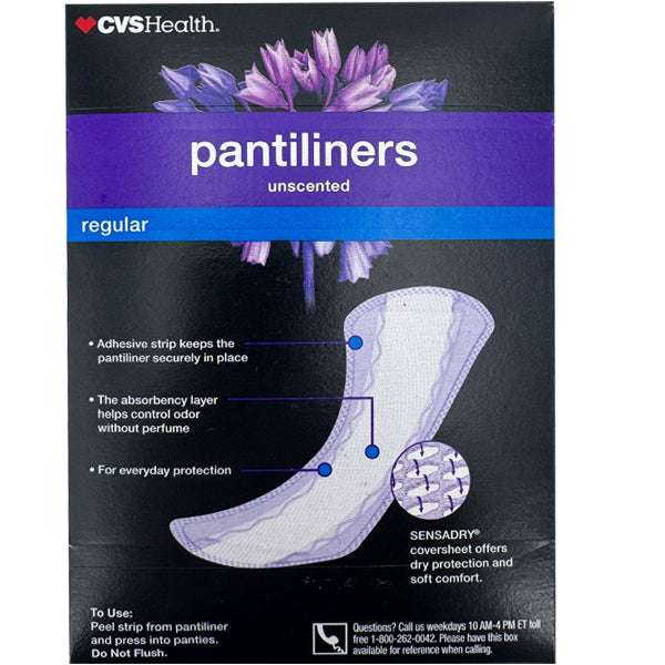 12 Pack - CVS Health Unscented Pantiliners Regular Size 50 Count Each