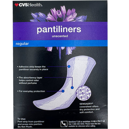 12 Pack - CVS Health Unscented Pantiliners Regular Size 50 Count Each