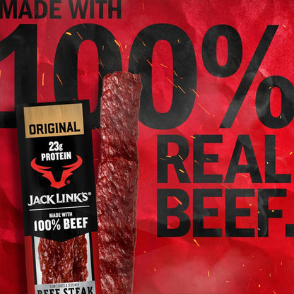 12 Pack - Jack Link's Beef Steak Original Jerky Meat Snack with 23g of Protein Jack Links