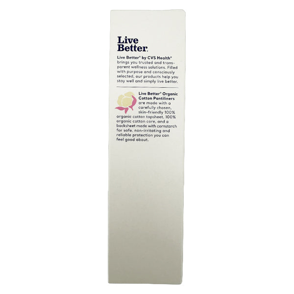 12 Pack - Live Better Organic Cotton Pantiliners Extra Long 20 Count Each Live Better