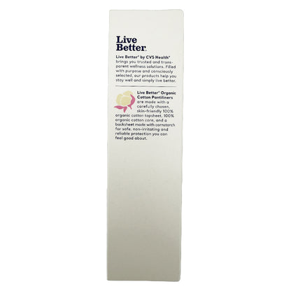 12 Pack - Live Better Organic Cotton Pantiliners Extra Long 20 Count Each Live Better