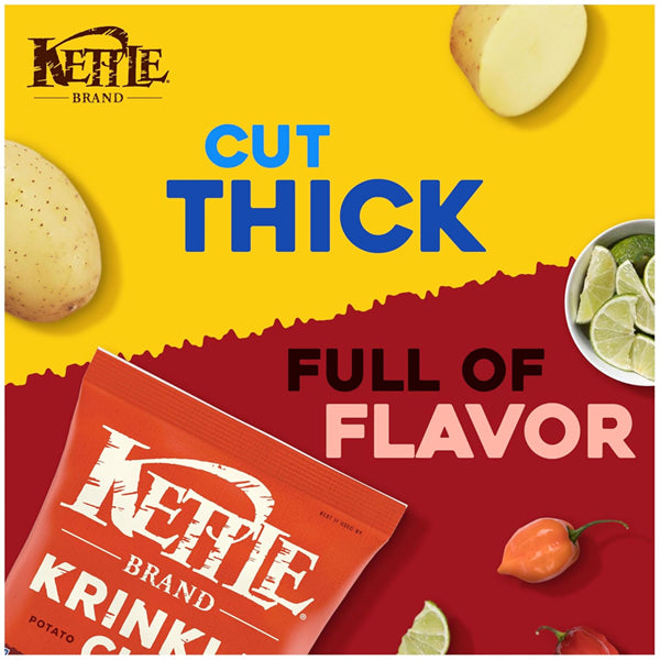 12 Pack - Kettle Foods Krinkle Cut Habanero Lime Potato Chips 2oz