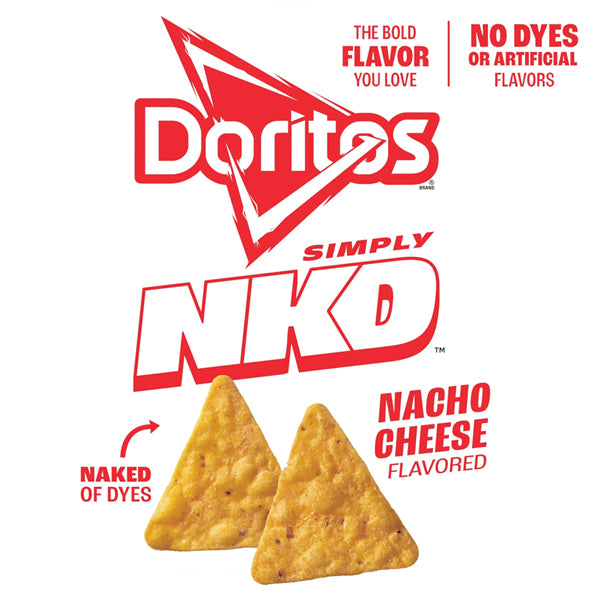 12 Pack - Doritos Simply NKD No Dyes Nacho Cheese Tortilla Chips 2.625oz