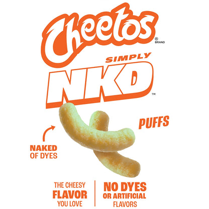 12 Pack - Cheetos Simply NKD Puffs Cheese Flavored Snacks Bag 2.5oz