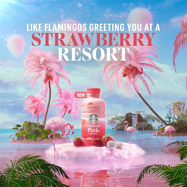 12 Pack - Starbucks Pink Drink Strawberry Acai with Coconut Milk 14oz