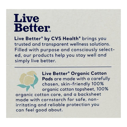12 Pack - Live Better Organic Cotton Pads Regular Absorbency 10 Count Each Live Better