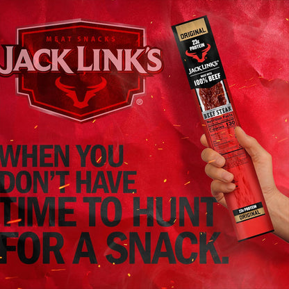 12 Pack - Jack Link's Beef Steak Original Jerky Meat Snack with 23g of Protein Jack Links