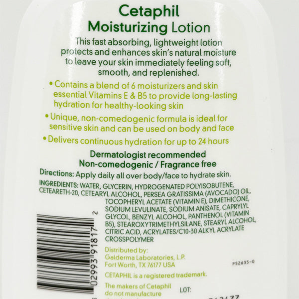 2 Pack - Cetaphil Hydrating Moisturizing Lotion for All Skin Types 16oz