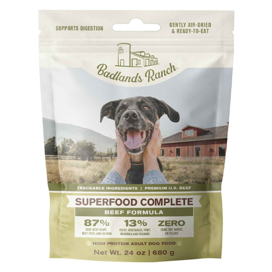 Badlands Ranch Superfood Complete Beef Dog Food 24 Ounces