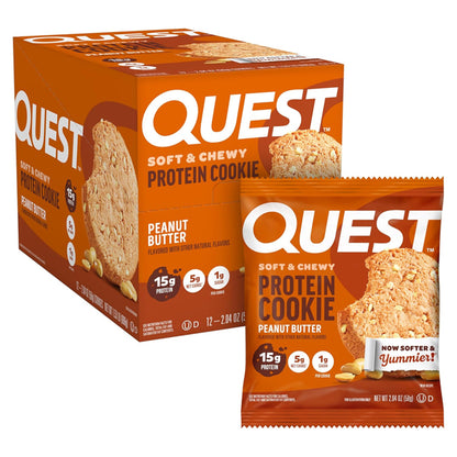 Quest Nutrition Peanut Butter Protein Cookie 15g Protein 12 Count