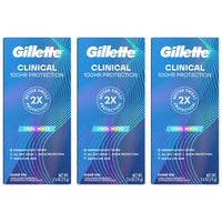 3 Pack - Gillette Clinical 72 Hours Clear Gel Deodorant Cool Wave 2.6oz