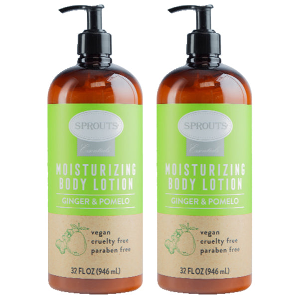 2 Pack - Sprouts Essentials Moisturizing Body Lotion Ginger & Pomelo 32oz