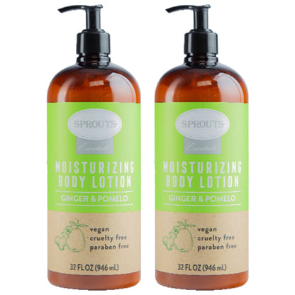 2 Pack - Sprouts Essentials Moisturizing Body Lotion Ginger & Pomelo 32oz
