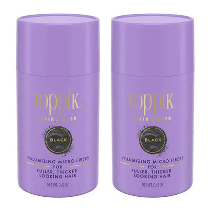 2 Pack - Toppik Volumizing Micro Fiber Hair Filler Color Touch Up System - Black 0.42oz Toppik