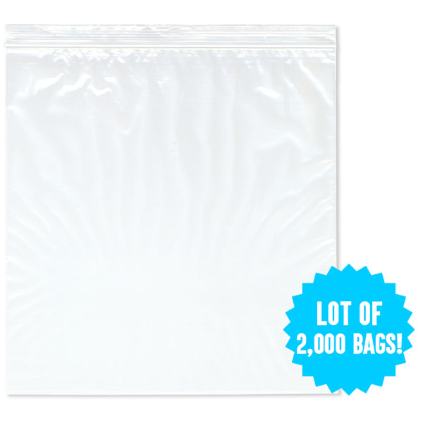 2,000 Count - 1 Gallon Zipper Bags Bulk Pack 10.5" x 10.5" Standard Duty Unbranded