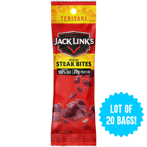 20 Pack - Jack Link’s Teriyaki Beef Jerky Steak Bites 1.75 oz