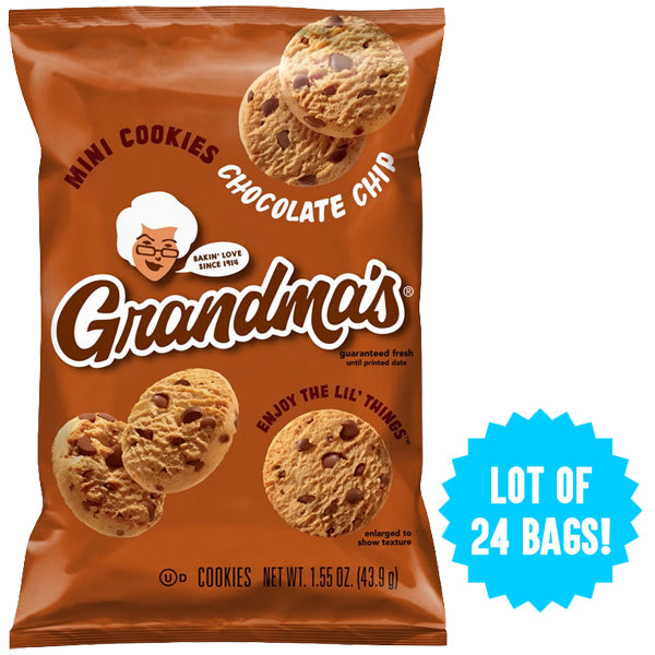 24 Pack - Grandma's Mini Chocolate Chip Cookies 1.55oz Grandma's