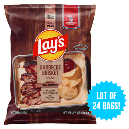 24 Pack - Lay's Barbecue Brisket Flavored Potato Chips 2.5oz Bags Lay's