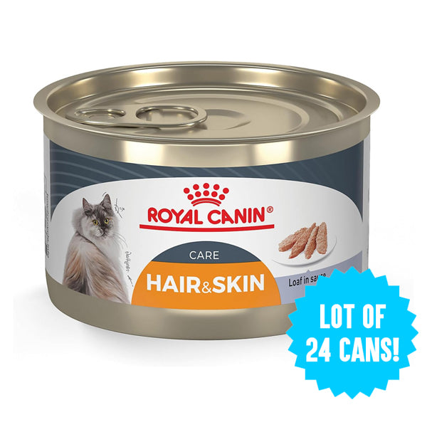24 Count - Royal Canin Feline Care Nutrition Hair & Skin Care Wet Cat Food 5.1oz
