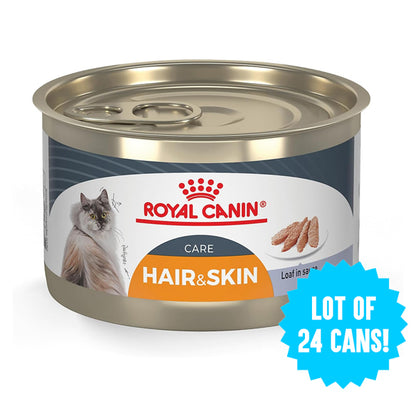24 Count - Royal Canin Feline Care Nutrition Hair & Skin Care Wet Cat Food 5.1oz