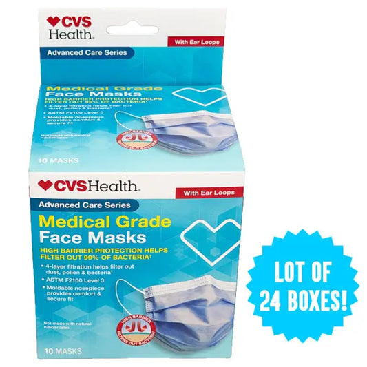 24 Pack - CVS Health Advanced Care Medical Grade Face Masks 10 Count Each CVS