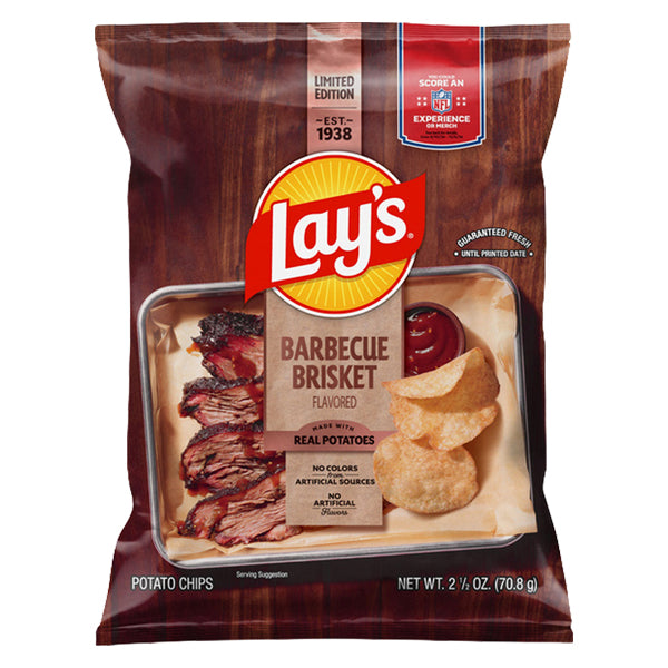 24 Pack - Lay's Barbecue Brisket Flavored Potato Chips 2.5oz Bags Lay's