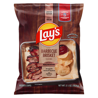 24 Pack - Lay's Barbecue Brisket Flavored Potato Chips 2.5oz Bags Lay's