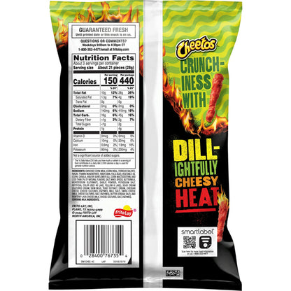 24 Pack - Cheetos Crunchy Flamin' Hot Dill Pickle Flavored Snack 2.875oz