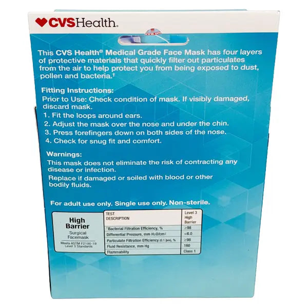 24 Pack - CVS Health Advanced Care Medical Grade Face Masks 10 Count Each CVS