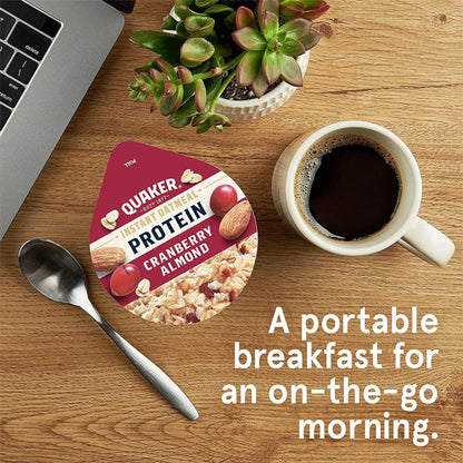 24 Pack - Quaker Protein Instant Oatmeal Express Cups Cranberry Almond 2.18oz
