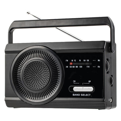Vivitar Portable AM/FM Radio with Collapsible Antenna and Carry Handle - Black