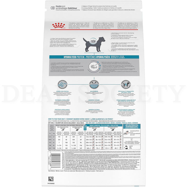 ROYAL CANIN Veterinary Diet Canine Small Hydrolyzed Protein Adult Dry Dog Food, 8.8 lb Bag Royal Canin