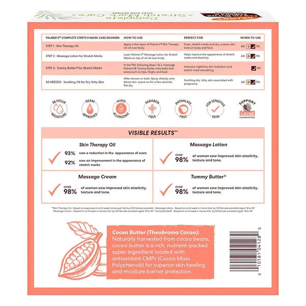 Palmer's Cocoa Butter Formula Pregnancy Skin Care Kit for Stretch Marks and Scars 4 Piece Full Size Set Palmer's