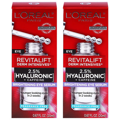 2 Pack - L'Oréal  Revitalift Derm Intensives Brightening Eye Serum 0.67oz